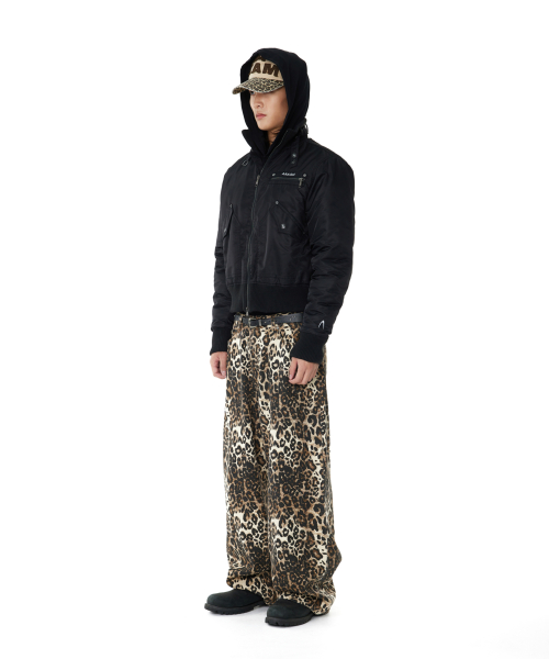 High-Neck Bomber Jacket (Black) thumbnail 7