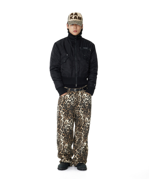 High-Neck Bomber Jacket (Black) thumbnail 8