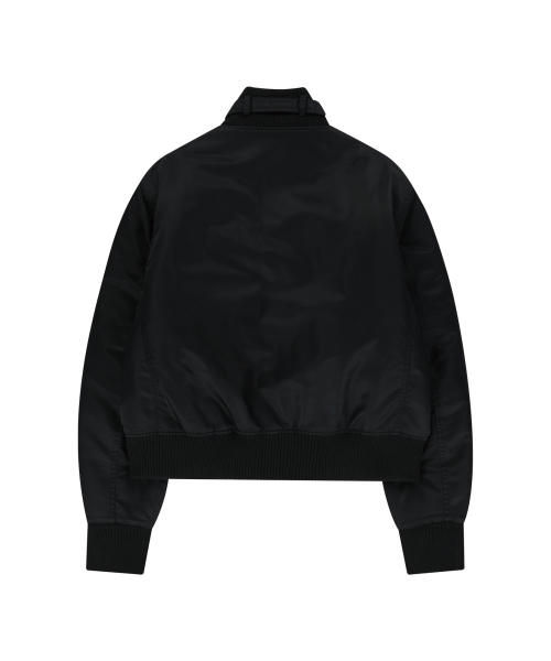 High-Neck Bomber Jacket (Black) thumbnail 12
