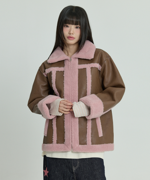 MUSINSA公式 | WAIKEI アーティフィシャルレザームートンブラウン
