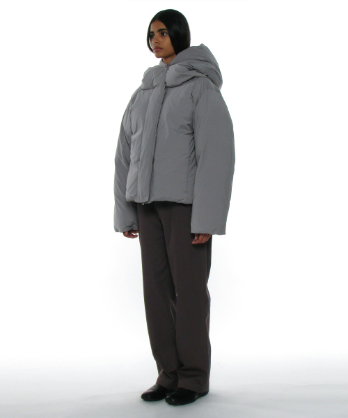 Парка с широким воротником и утеплителем 3M_Light Grey