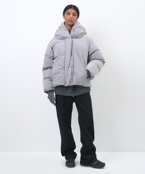 Парка с широким воротником и утеплителем 3M_Light Grey