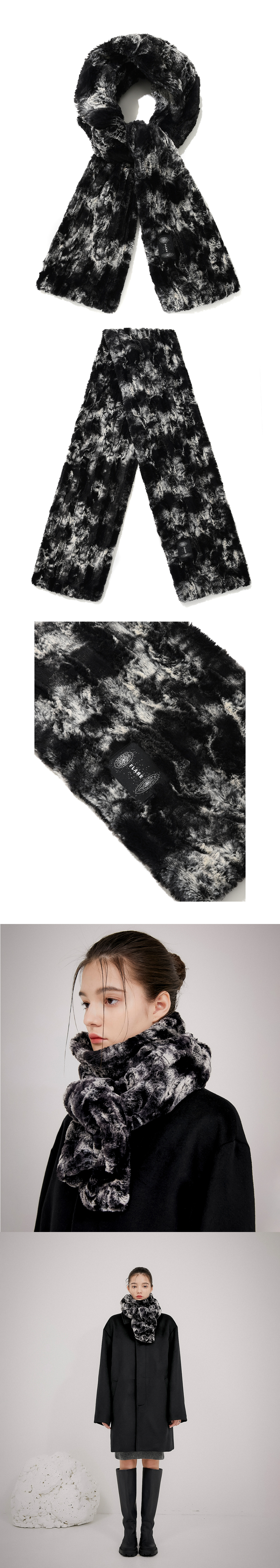 MUSINSA | FLAREUP Mazy Fur Muffler - BK&WH (FL-720)