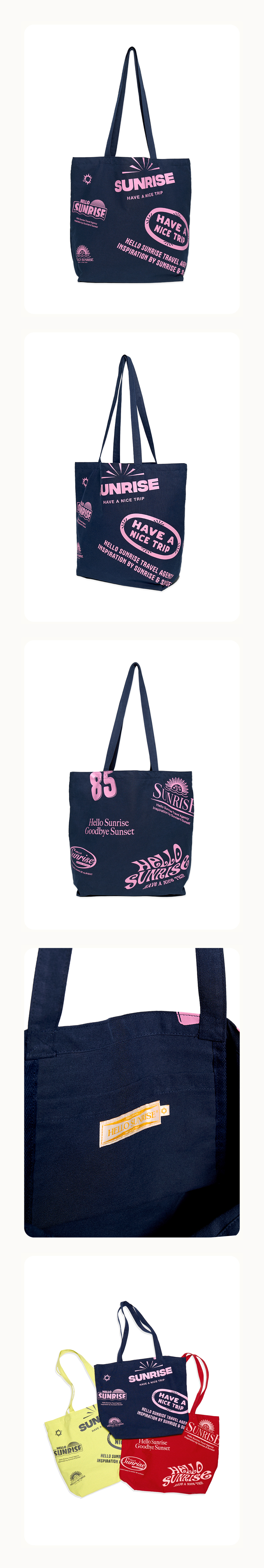 MUSINSA | HELLO SUNRISE HS Graphic Cotton Bag_Navy
