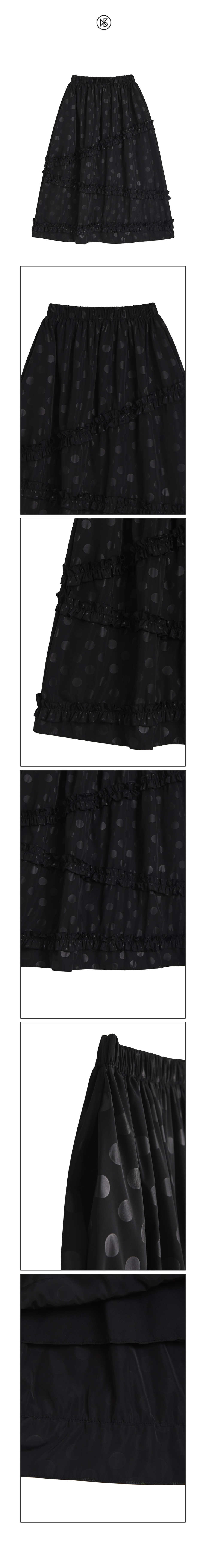 MUSINSA公式 | KOOKEESEE Dot Frill Cancan Long Skirt