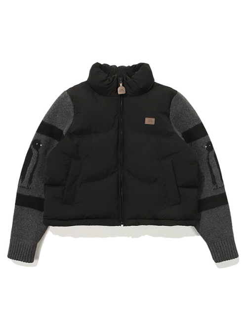 W Пуховик с трикотажными рукавами Penguin_Black