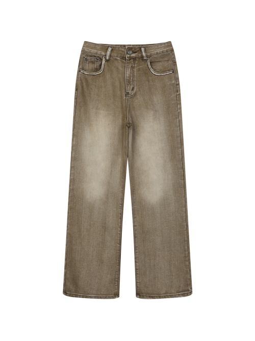 color wahing wide denim pants-U1C45DSL030- U1C45DSL030