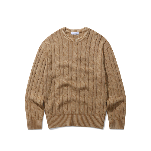 [Gibanov X Le Dept] Garment Cable-knit round пуловер [9 цветов]