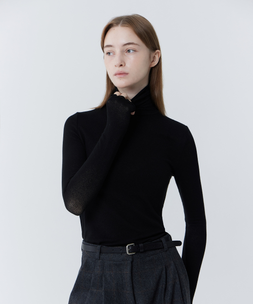 Wave Tencel Wool Tee (Black)