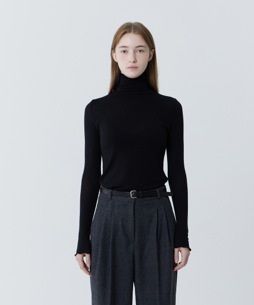 Wave Tencel Wool Tee (Black)