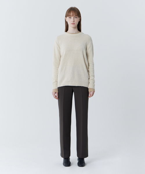 Semi Wide Hidden Banding Slacks (Charcoal)