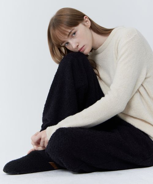 Wool blend Banding Pants (Black)