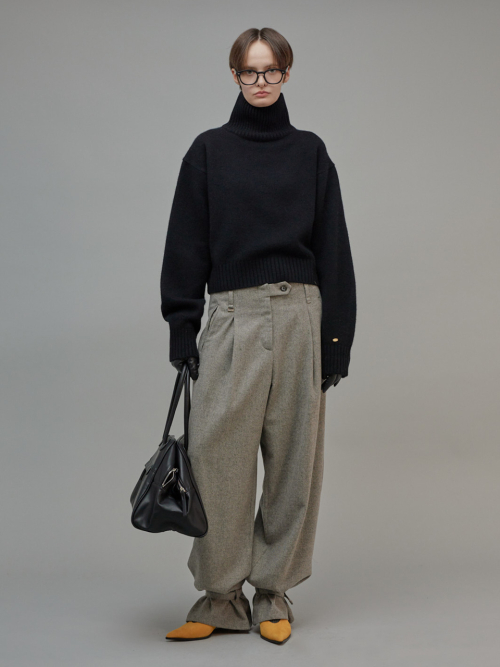 Wool Two-Way Wide Pants Gray