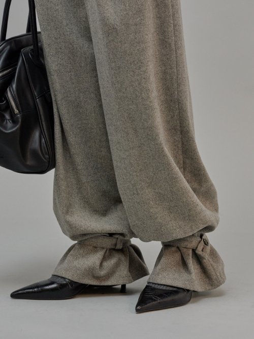 Wool Two-Way Wide Pants Gray