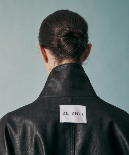 UNISEX FUNNEL NECK TIE WAIST VEGAN LEATHER JACKET