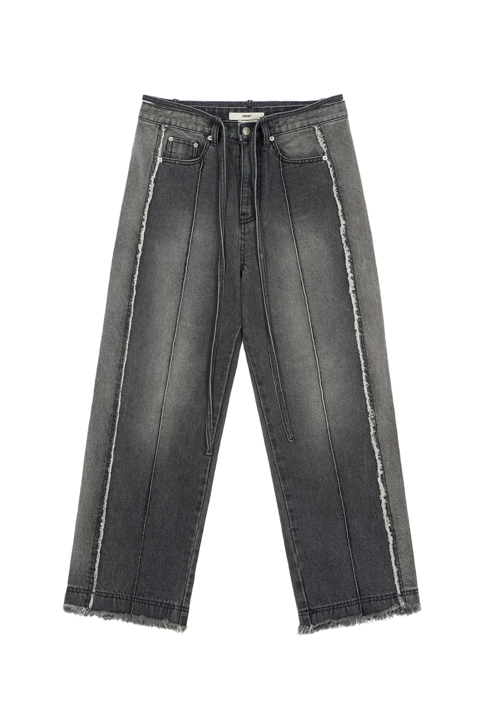 韓国商品/DEINET STRING BELT RAW EDGE JEANS DEINET : 24FW / STRING BELT RAW EDGE JEANS (BLUE) (DEINET