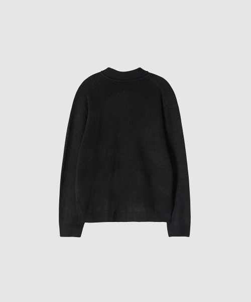 Natural Collar Cardigan_Black