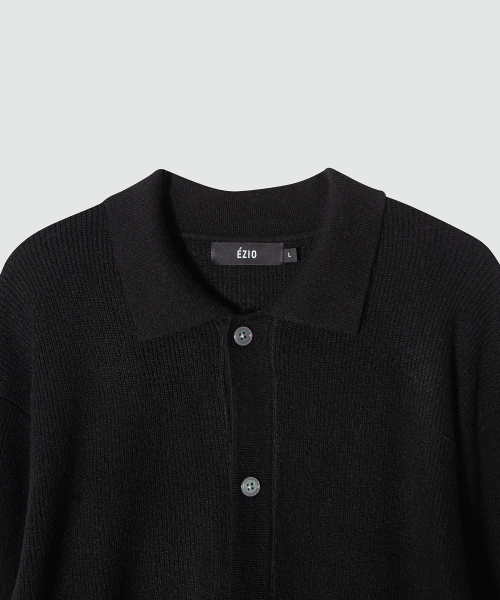 Natural Collar Cardigan_Black