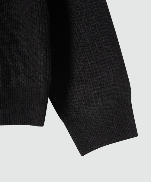 Natural Collar Cardigan_Black