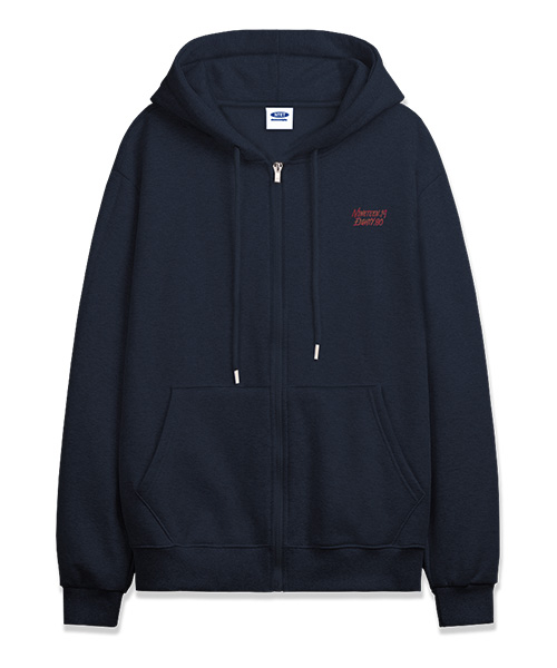 Худи на молнии 2 TONE PAINT LOGO (Navy, на флисе)