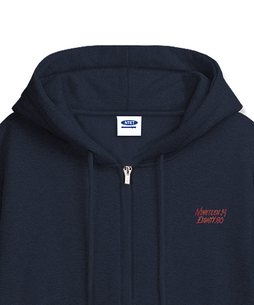 Худи на молнии 2 TONE PAINT LOGO (Navy, на флисе)
