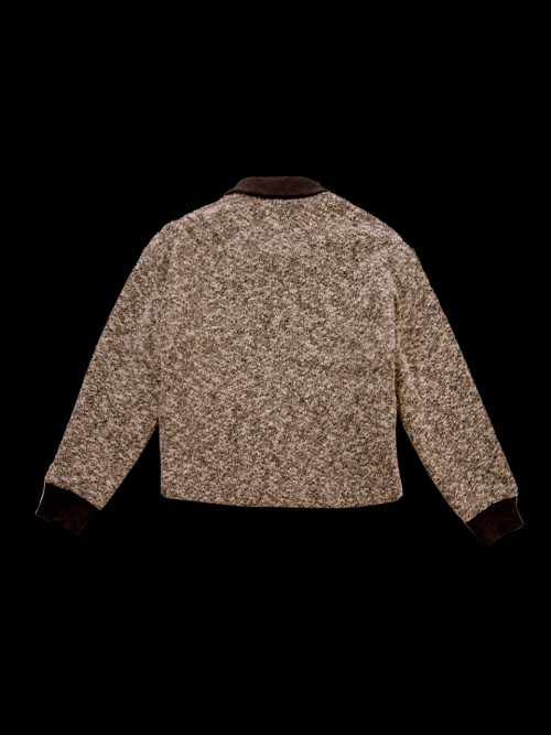 COLLAR KNIT BUTTON JACKET (BROWN)