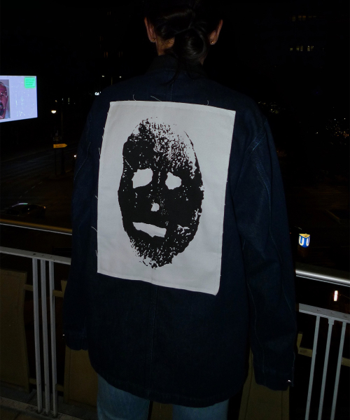 (U) Джинсовая куртка MIKE KELLY BLOOD AND SOIL DENIM JACKET DARK BLUE
