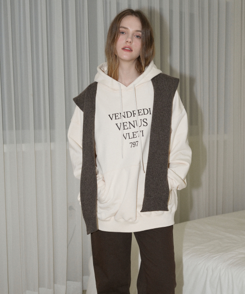 [Унисекс] Oversized худи с логотипом Tentadumble (Cream)