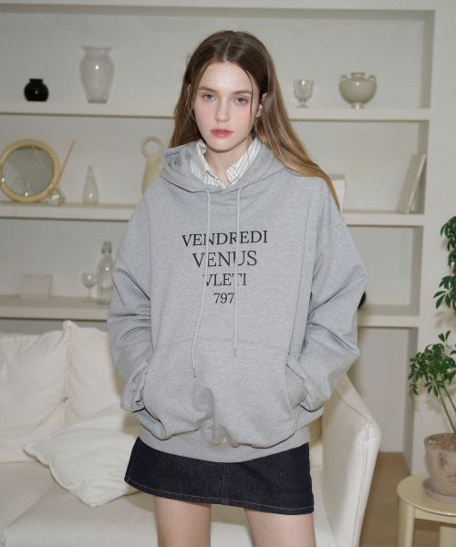 [Unisex] Tentadumble Oversized Logo Hoodie (Gray)
