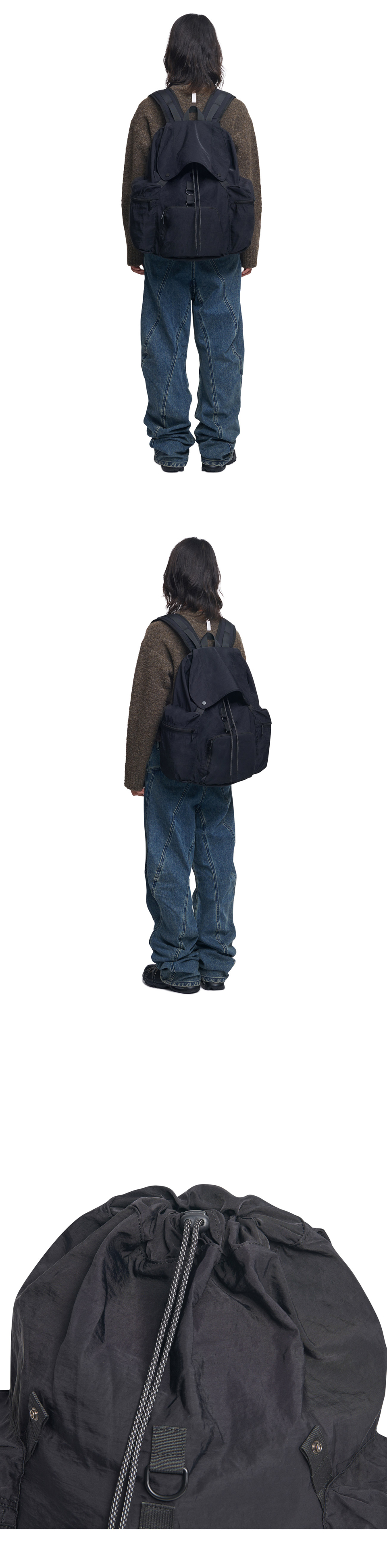 ★NOMANUAL★EXCEDO STRING BACKPACK Drawstring Backpack Bag H2118 – Scarleton
