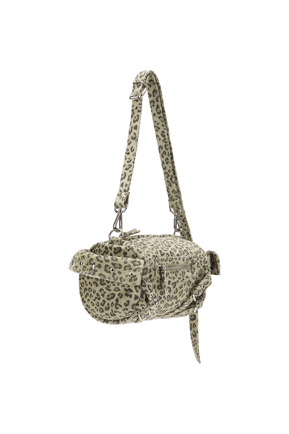 【DEINET】STUD POCKET BAG IN LEOPARD★韓国人気★ 追跡付 다이닛(DEINET) STUD POCKET BAG IN LEOPARD - 사이즈 & 후기