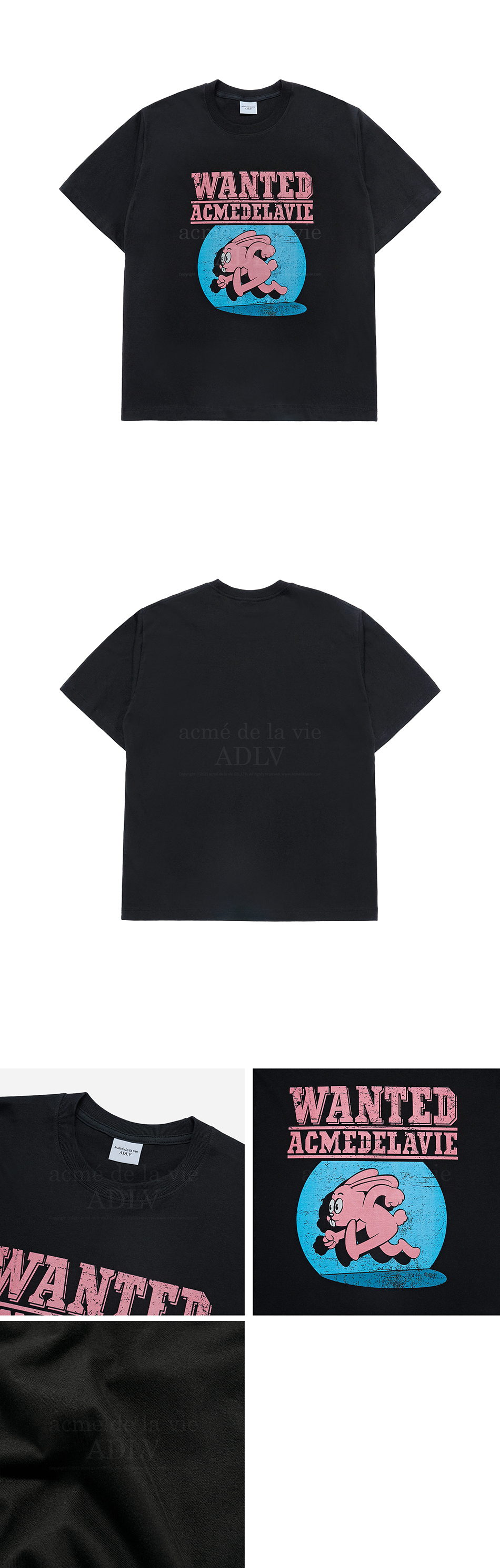 Tシャツ・カットソー ACME DE LA VIE WANTED RABBIT ARTWORK SHORT SLEEVE T-SHIRT acmé de la vie ADLV WANTED RABBIT ARTWORK SHORT SLEEVE T