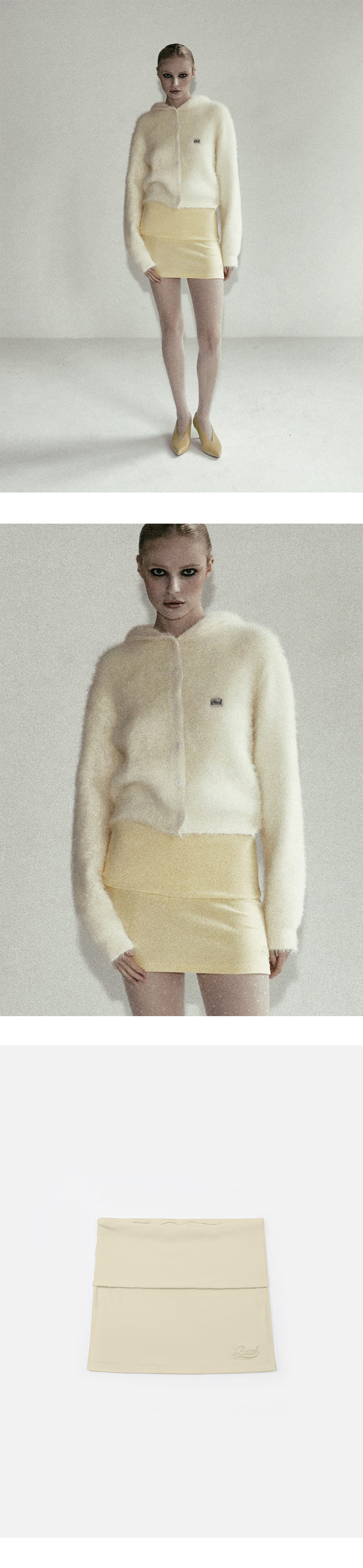◎BADBLOOD◎ Beyond Soft Fold Over Mini Skirt Butter w-skt24 MUSINSA | BADBLOOD Beyond Soft Fold Over Mini Skirt - Butter