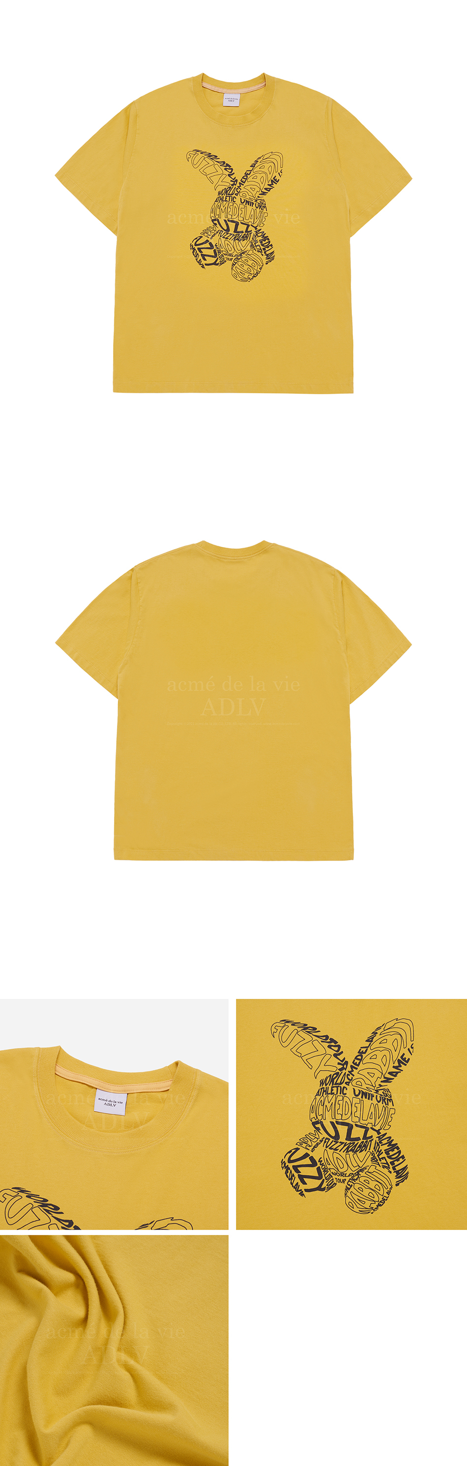 MUSINSA | acmé de la vie LETTERING RABBIT SHORT SLEEVE T-SHIRT