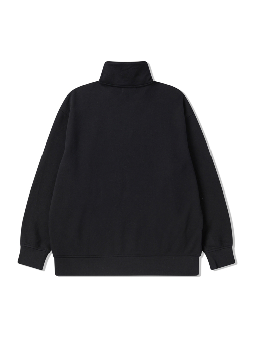 Черный свитшот на молнии half-zip