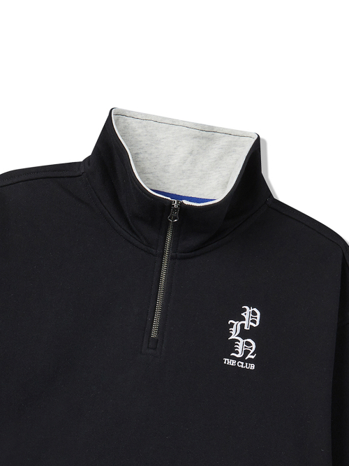 Черный свитшот на молнии half-zip