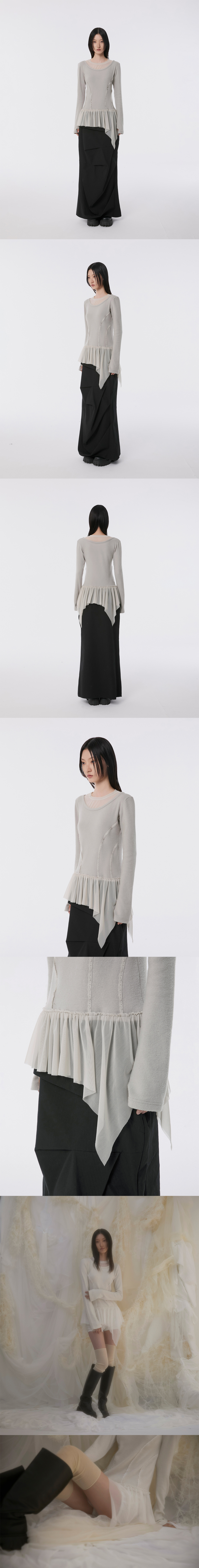 [FLARE UP]★24FW★韓国人気★Layered Lace Frill Long Sleeve FLAREUP】Layered Lace Frill Long Sleeve | OUR BRAND,FLAREUP