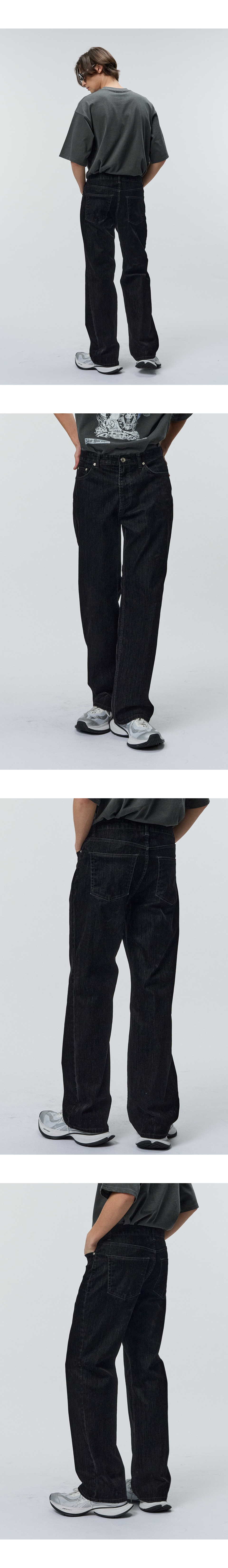 스트레이트 핏 벨벳 데님 팬츠 모델이미지