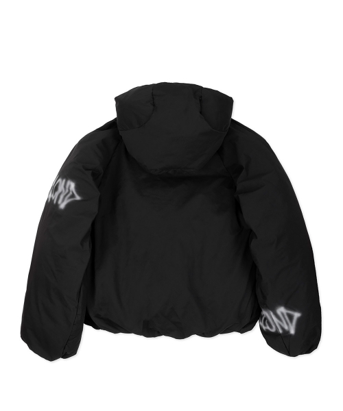 Пуховик с граффити-логотипом и скрытыми манжетами (Black)