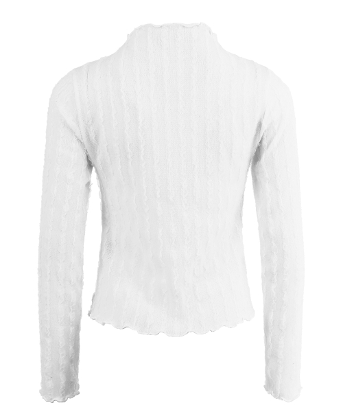 RUFFLE T-SHIRT IN WHITE (кружевной топ)