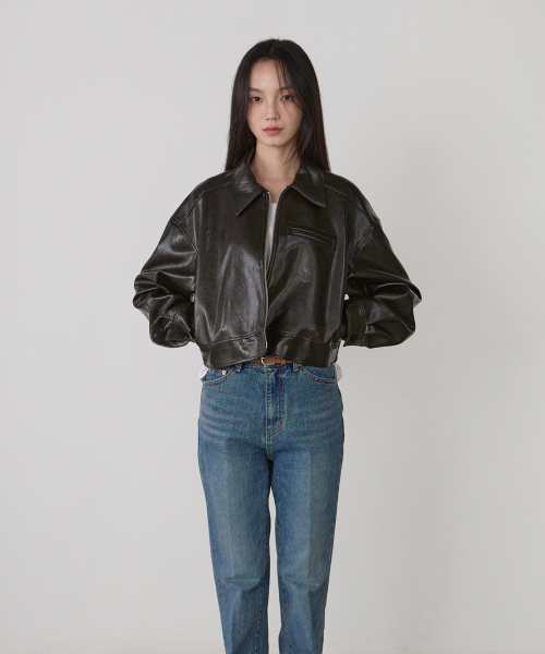 MARGOT VEGAN LEATHER JK (BROWN)