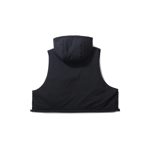 [AW23]С капюшоном Кроп Жилет / BLACK