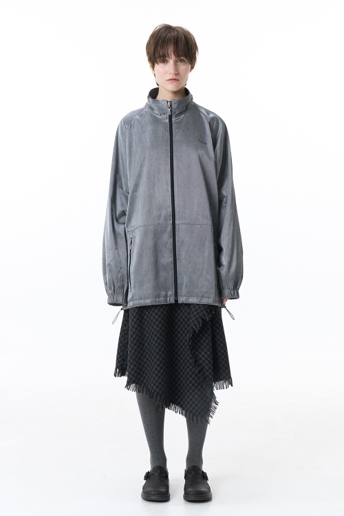 Глянцевый бомбер оверсайз Deep Grey