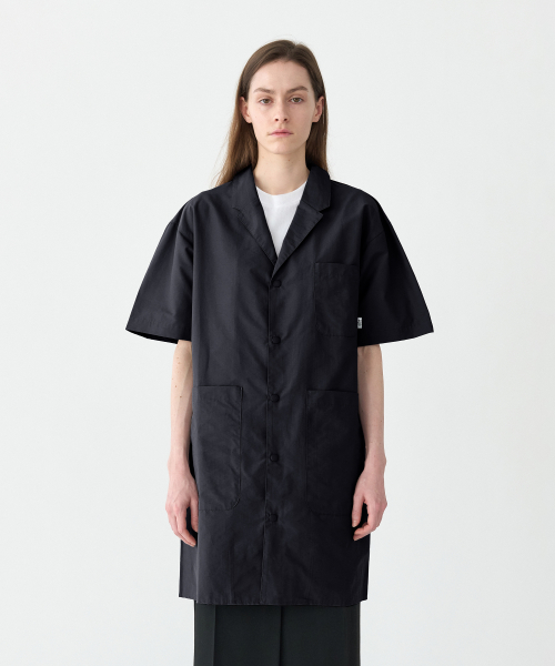 Короткое пальто-фартук с рукавом (Navy)