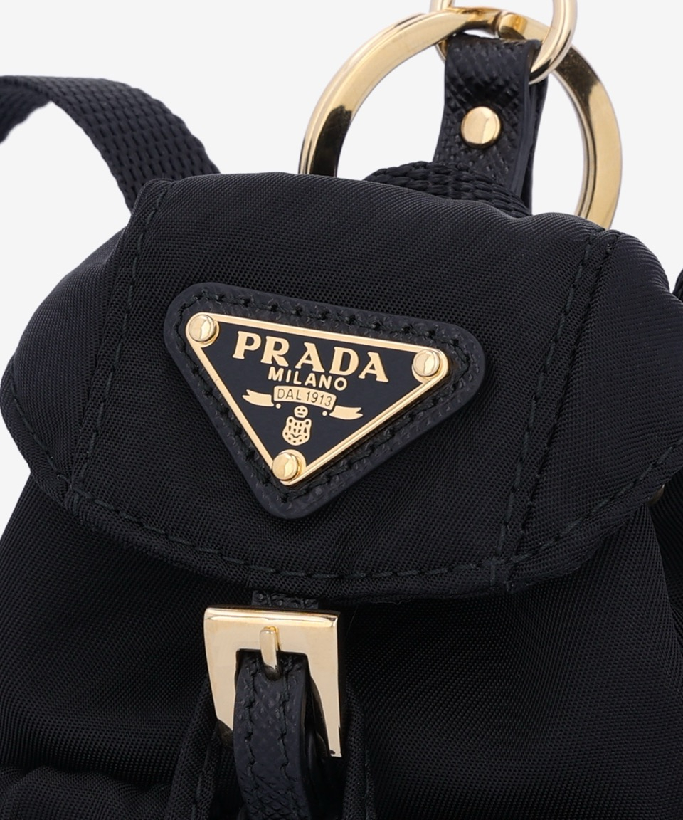☆PRADA☆Triangle Logo Mini Backpack Keyring - Black☆ MUSINSA | PRADA Triangle Logo Mini Backpack Keyring - Black