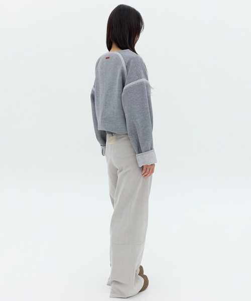 Оверсайз топ Circle Piping (Grey)