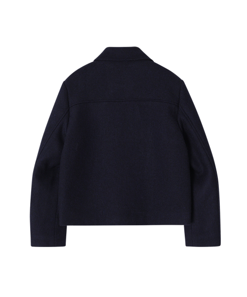 Короткое шерстяное пальто с заклепками Navy