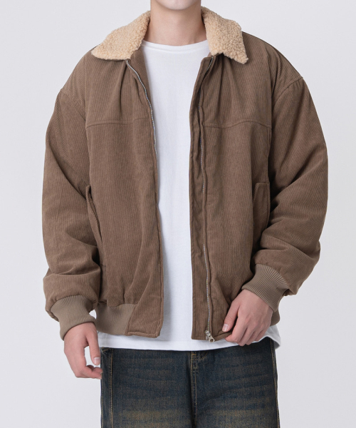 Вельветовый бомбер шерпа (Beige)