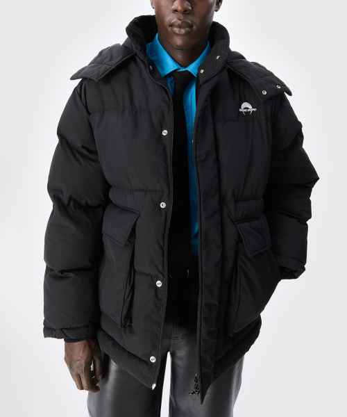 (U) MS SPORT NYLON PUFFER COAT BLACK, черный