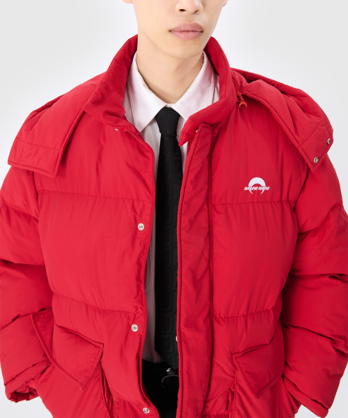 (U) Нейлоновый пуховик MS SPORT NYLON PUFFER COAT RED
